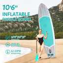 Inflatable Stand Up Paddle Board - Upgraded Glue-Free Hot Melt Technology, Long Service Life, 10'6", Anti-Slip EVA Deck, Full SUP Accessories, Included for Adults Youth All Skill Levels