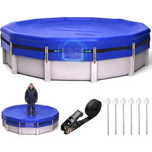 QH.HOME Winter Pool Cover 24ft Round Above Ground 2026 Heavy Duty 5.5oz/yd2