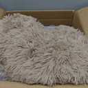 Bedsure Calming Dog Bed for Small Medium Dogs - Donut Washable Medium Puppy Bed, 27 inches Anti-Slip Round Fluffy Plush Faux Fur Pet Bed, Camel