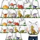 Weewooday 20 Pcs Dinosaur Party Favor Bags Drawstring Gift Goodie Treat Bag Dinosaur Candy Party Supplies Backpack for Birthday Candy Decoration(Watercolour Style)