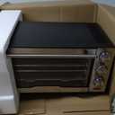 Gourmia GTF7350 6-in-1 Multi-function, Stainless Steel Air Fryer Oven - 6 Cooking Functions - Fry Basket, Oven Rack, Baking Pan & Crumb Tray, Included + Recipe Book (Silver)