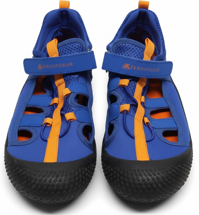 Blue/Orange Water Shoes Size 7