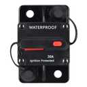 30 Amp Waterproof Circuit Breaker,with Manual Reset,12V-48V DC, for Car Marine Trolling Motors Boat ATV Manual Power Protect for Audio System Fuse