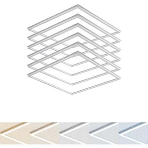 2x2 FT Edge-Lit Frame LED Panel Lights,5CCT Selectable 3000K-6500K, 2600/3900/5200LM,20W/30W/40W Switch, Grid Drop Ceiling Lights,0-10V Dimmable,Damp Rated,100-277V,ETL Listed (2 X 2 EDGE - 6 PACK)