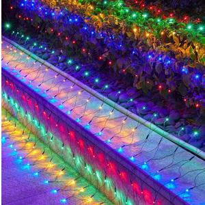12 x 5FT 360 LED Christmas Net Lights Outdoor for bushes, Waterproof IP65 12 Modes Connectable Extendable Bush Net Christmas Lights Outdoor Mesh Light for Bushes, Tree, Yard, Garden, Multicolor