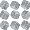 Marble Whiskey Stones  Natural Reusable Chilling Rocks for Whiskey & Bourbon, Silver Finish, One Size