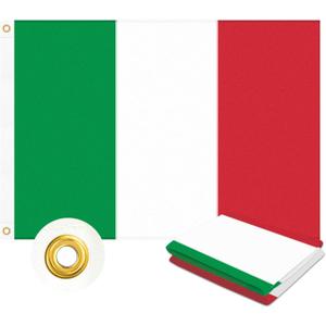 Italy Flag 3x5 FT Heavy Duty Outdoor, Sewn Green, White, and Red Stripes | Double Sided 210D Oxford Fabric | Brass Grommets and 4 Stitch Hemming | Country of Italy IT Flags for Outside House Garden