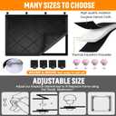 Fireplace Cover, Fireplace Blocker Blanket with Hook and Loop Tapes, Indoor Fire Place Draft Stopper for Heat Loss Insulation Black 36" W x 36" H
