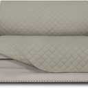 Easy-Going Reversible Loveseat Couch Cover for 2 Cushion Couch Sofa Cover for Dogs Water Resistant Furniture Protector with Foam Sticks Elastic Straps for Pet (Loveseat, Beige/Beige)