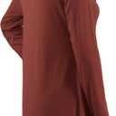 Amoretu Women's Long Sleeve Tunic Tops Casual Crew Neck Loose Shirts for Leggings (Orange, L)