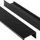 Peaha 5 Pack Kitchen Cabinet Handles 6-1/4 inch Black Pulls for Dresser Drawers Door Edge Finger Pull Aluminum Alloy Hardware