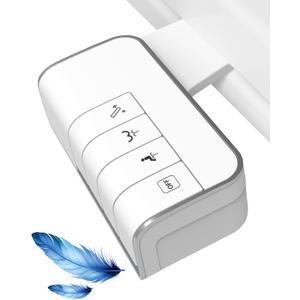 Hibbent Bidet Attachment for Toilet, Non-Electric Dual Nozzle for Frontal & Rear Wash, Adjustable Water Pressure Control, Fresh Water Bidet Toilet Seat, Self Cleaning Water Sprayer, White (Chrome)