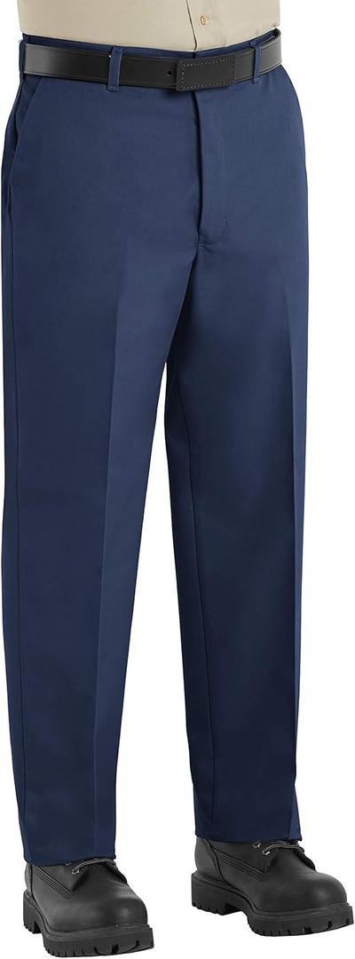 Red Kap Men's Wrinkle-Free Regular Fit Twill Blend Work Pants (30W x 30L, Navy)