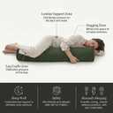 Cuddle Pillow Corduroy Long Body Pillow for Adults, Cozy Bolster Pillow for Bed, Soft & Supportive for Relaxing Sleep,47 x 7.87 Inches,Avocado Green