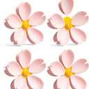 4-Piece Pink Cherry Blossom Cute Bag Clip Set,Decorative Magnetic Fridge Magnets, 4 Sets of 20 Fun Food Sealing Clips