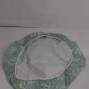 Round Vinyl Fitted Tablecloth with Flannel Backing Elastic Table Cloth Waterproof Oil-Proof Plastic Cover (Large Round Fits Table up 45"-56" Diameter, Green Leaves)