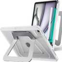 Case for iPad Air 11 inch (M4/M3/M2), iPad Air 5th (2022)/4th Gen (2020) 10.9 Inch,Pro 11 inch,Dual Multi-Angle Adjustable Kickstand Case with Built-in Pencil Holder,Hard Backplate,White