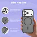 Thrdy. Slim Magnetic Case Compatible with iPhone 17 Pro Max Shockproof Translucent Protective Cover, Compatible with MagSafe, Wireless Charging Support, Drop & Full Camera Protection, Black