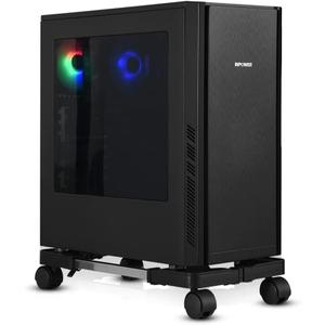 Computer Tower Stand, Adjustable Mobile CPU Stand with Rolling Caster Wheels, Premium PC Tower Stand Holder for Floor Carpet Gaming PC Case(YOSE) (black)