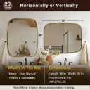 ANDY STAR Brushed Gold Oval Bathroom Mirror, 30x36 Inch Brass Oblong Mirrors for Wall, Modern Vanity Mirror in Stainless Steel Metal Tube Frame, Wall Mount Horizontal or Vertical