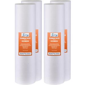 iSpring FP25BX4 High Capacity 20” x 4.5” Water Replacement Cartridge Fine Sediment Filter, 4 pieces / 5 microns, White, 4 Count iSpring FP25BX4 High Capacity 20” x 4.5” Water Replacement Cartridge Fine Sediment Filter, 4 pieces / 5 microns, White, 4 Count