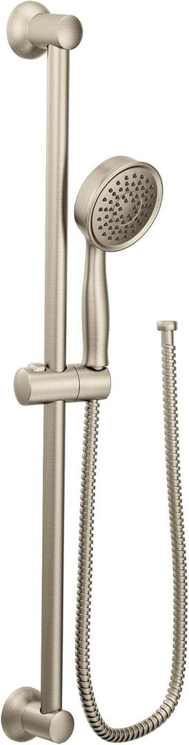 Moen Brushed Nickel High Single Function Pressure Handheld Showerhead with 69-Inch-Long Hose and 24-Inch Slide Bar