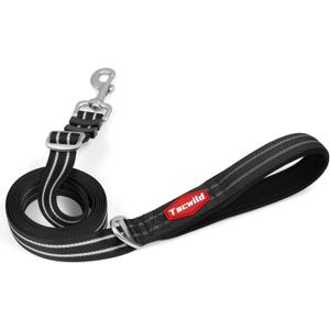 Adjustable Dog Leash with Soft Padded Handle, Reflective Long Lead for All Breeds Dogs, Heavy Duty Long Line Leash for Dog Walking and Training (Black-L) (L(1IN*45-79IN))