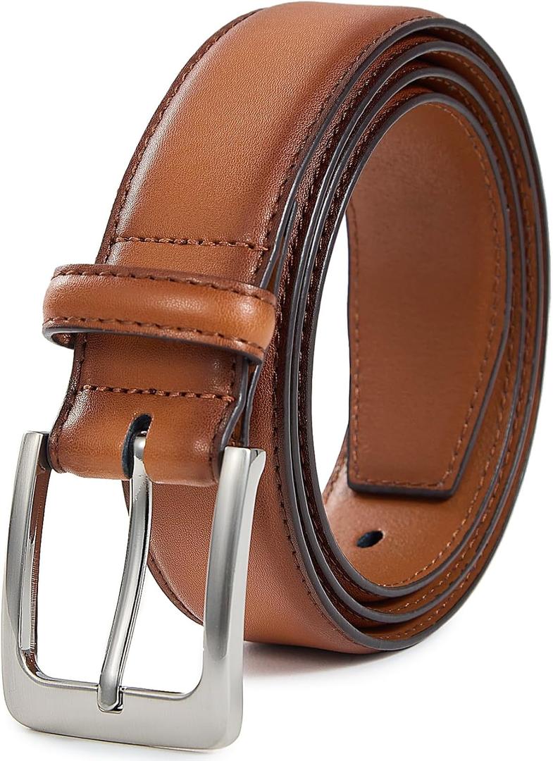 VATAN Men's Genuine Leather Dress Belts, Handmade Classic Every Day Leather Jeans Belt for Men Work Business Casual (52(Fits Waist 50"-51"))