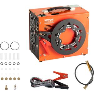VEVOR PCP Air Compressor, 4500PSI/30Mpa Portable PCP Airgun Compressor with Built-in Power Converter, Auto-Stop | DC12V/AC120V | Oil & Water-Free Air Rifle, Paintball and Scuba Tank Compressor Pump