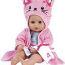 Adora Bath Time Babies Collection, 13" Baby Doll and Clothes Set, Made with Fresh Powder Scent and Exclusive QuickDri Vinyl Body, Birthday Gift For Ages 1+ - Kitty