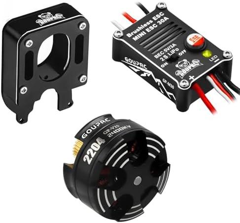 GOUPRC 2204 2400KV Brushless Outrunner Motor with Mount & 30A Brushless ESC Combo Kit for SCX24 Axial 1/24 Remote Control Crawler Truck Car