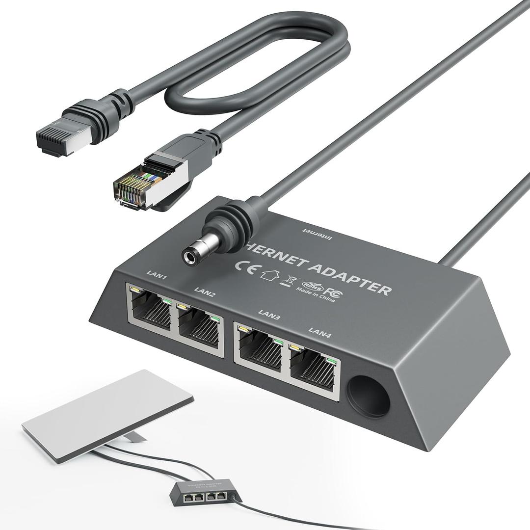 Starlink Ethernet Adapter Gen 3/Mini with Cat 5e Gen3 Rj45 Cable Starlink Gen 3 Ethernet Adapter 1 to 4 Devices Networked Simultaneously for Cat 5/5e/6/7/8 Cable Fast & Stable Connection