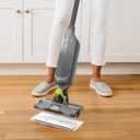 Shark VACMOP Cordless Hard Floor Cleaner, Vacuum and Spray Mop, Powerful Suction, Lightweight, LED Headlights, Includes 4 Disposable Pads, 12oz Multi-Surface Cleaning Solution, Gray, VM252