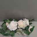 Ling's moment 2pcs White Wedding Artificial Floral Swag Welcome Sign Flowers Backdrop Garland Green for Ceremony Reception Door Wall Easel Home Decoration Entryway Faux Outdoor Board Table Decor