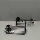 Shower Caddy Suction Cup 2 Pack With Hooks & Soap Holder, Heavy Duty Bathroom Shower Organizer, No Drilling Shelves(GOLD)