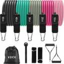 VEICK Resistance Bands, Exercise Bands, Workout Bands, Resistance Bands for Working Out with Handles for Men and Women, Exercising Bands for Fitness Weights Work Out at Home (Pink Green)