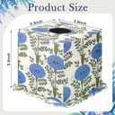 Blue Paper Mache Tissue Box Cover Floral Print Tissue Box Decorative Square Napkin Holder for Grand Millennial Home Bedroom Countertop Night Stands Office Country Decor