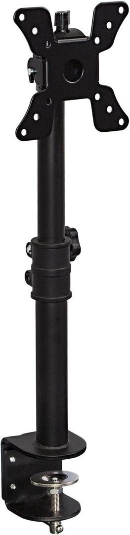 Mount-It! Single Monitor Desk Mount - Vertical Monitor Stand with Height Adjustable Telescoping Pole - Fits 1934 Inch VESA Monitors - Tilt & Swivel - Heavy-Duty Desk Clamp