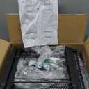 OYEAL Black Night Stand Industrial End Table with Storage Shelf Narrow Side Table for Small Spaces, Farmhouse Bedside Table for Living Room Bedroom, Stable Metal Frame (Black)