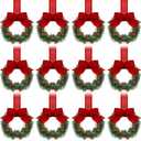 Amazon.com: Retrowavy 12 Pcs Christmas Kitchen Cabinet Wreaths with Ribbon 3.94 Inch Mini Christmas Wreath Small Kitchen Xmas Decor for Window Door(Red,Classic Style) : Home & Kitchen