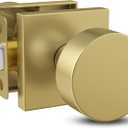 Mega Handles SUANA Passage Door Knob for Hallway, Closet and Bathroom, Reversible Heavy Duty Design Door Knobs, Fits All Standard Door Sizes, Screws Included - Satin Brass (1 Pack)