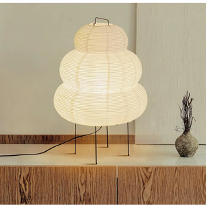 CMHSYTKE Noguchi Paper Floor Lamp, Akari Rice Paper Floor Lamp for Wabi Sabi Decor, Ideal for Bedside, Living Room, and Japandi Décor (Noguchi Style Lamp)
