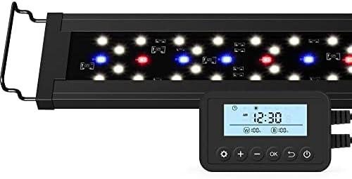 NICREW SkyLED Plus Aquarium Plant Light, Freshwater Fish Tank Light with Ramp Up and Dim Down, Spectrum Adjustable and Lighting Schedule Programmable with Controller, 18"-24", 18 Watts