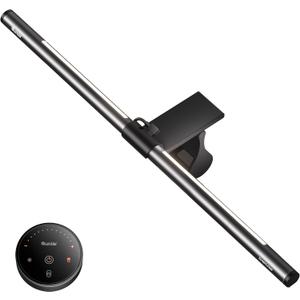 Quntis Monitor Light Bar with Remote, 20.1'' Dual Light Screen Light Bar, Sliding Weighted Clip Fit for All Screens, Adjustable Stepless Dimming, Eye Caring No Glare Gaming Work Desk Lamp, Gray