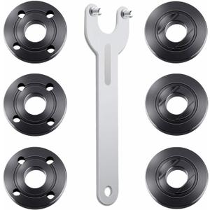 7PCS Angle Grinder Nut Angle Grinder Wrench Kit 5/8-11 Flange Metal Lock Nut for Compatible with Dewalt Milwaukee Makita193465-4 Metabo Bosch Ryobi Black Decker 4.5" 5" Grinder Parts