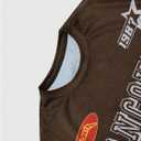 QJQ Men's Graphic Tees Short Sleeve Crewneck Oversized T Shirts Y2k Streetwear Summer Casual Tops (Brown, L)