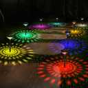 pearlstar Bright Solar Pathway Lights 8 Pack,Color Changing+Warm White LED Path Lights Outdoor,Solar Garden Light Outdoor Waterproof for Walkway Yard Backyard Lawn Landscape Decorative