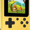 Retro Handheld Games Console, Built-in 400 Video Games,Mini Portable Video Gaming Player with 3.0 Inch IPS Screen, Rechargeable Battery (Yellow)