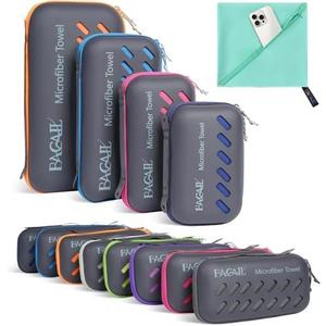 BAGAIL Camping Towel with EVA Case, Compact & Ultra Soft Microfiber Travel Towel - Super Absorbent & Lightweight Quick Dry Towels for Sports, Beach, Gym, Backpacking, Hiking and Yoga