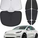XCBYT 2020-2024 Model Y Full Coverage Window Shades | 6-Layer Blackout Insulated Sun & UV Protection | Custom Fit Privacy Covers for Camping, Sleeping & Car Living (8 PCS)